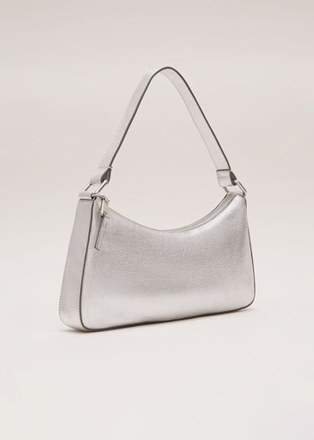 Phase Eight Silver Leather Bags Silver USA | 2675809-DO